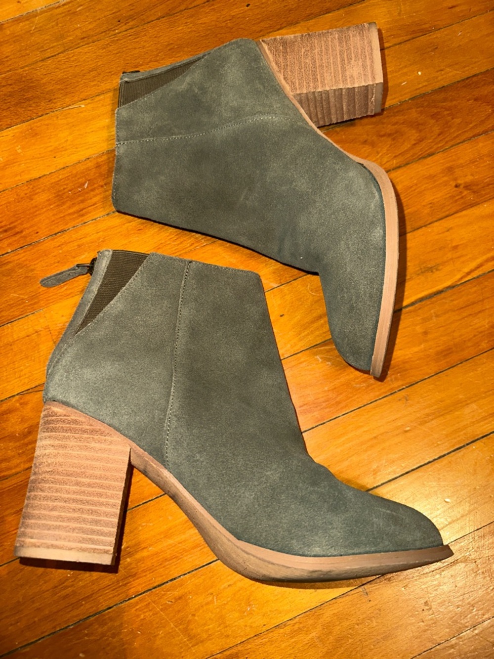 Urban Outfitters Women's Suede Ankle Bootie - Olive Green